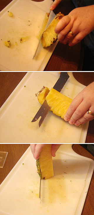как можно порезать ананас