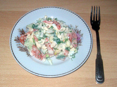 весенний салат с яйцом фото