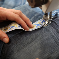 как сделать гамак из джинсовой ткани